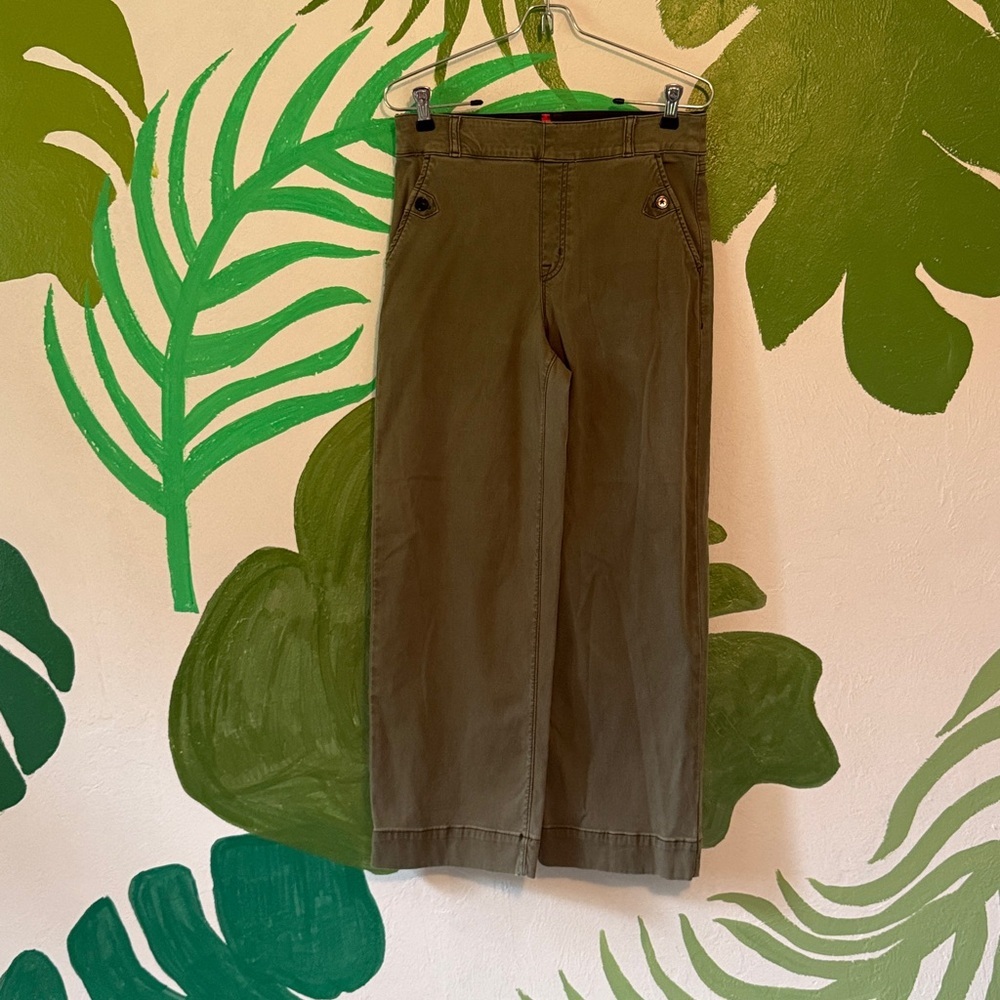 SPANX Olive Green Straight-Leg Chinos